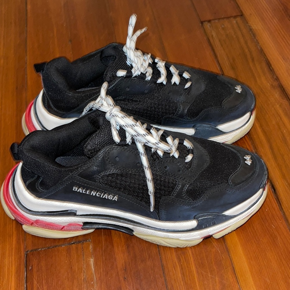 Balenciaga Triple S Black Shoes Size 11 US